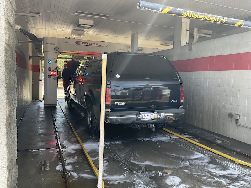 automatic car wash bay at Mo Sudz in the Midlands of South Carolina