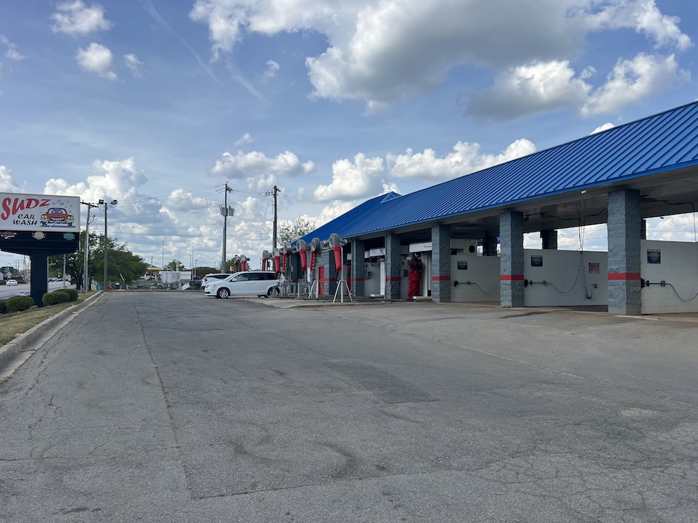 self-serve car wash bay at Mo Sudz in the Midlands
