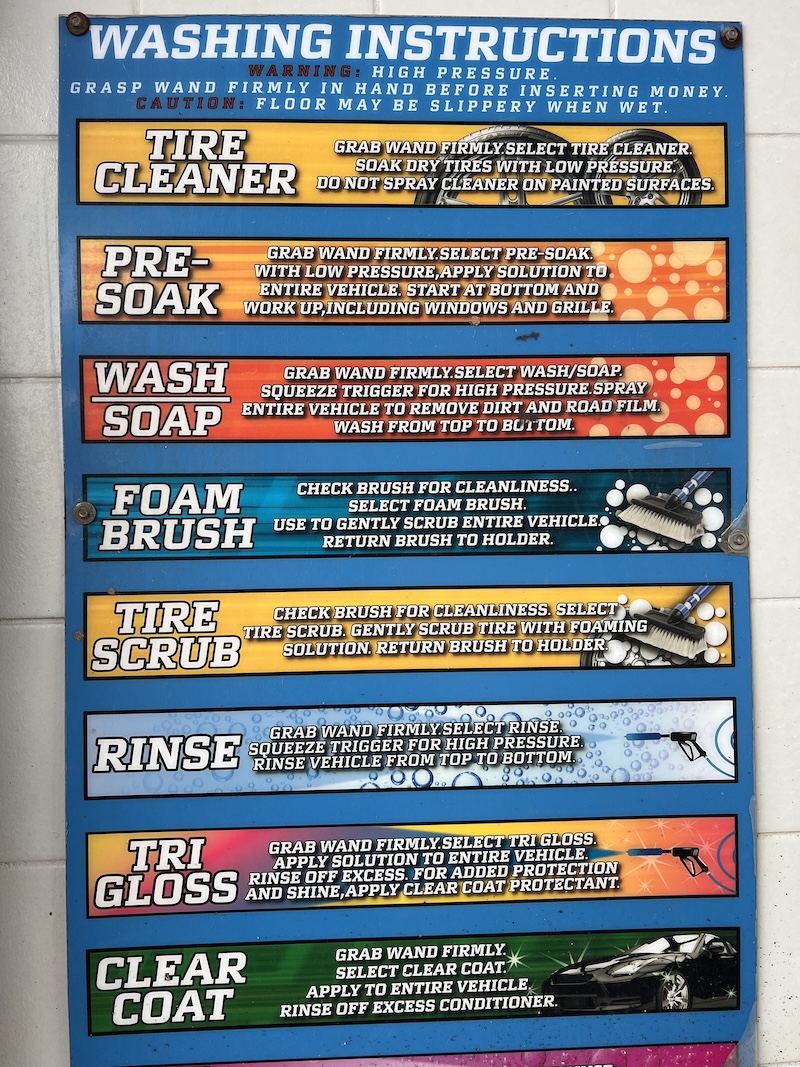 truck at a self-serve car wash bay at Mo Sudz in the Midlands